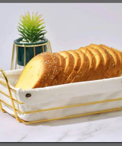 Gold frame black cloth /silver frame white cloth storage bread basket