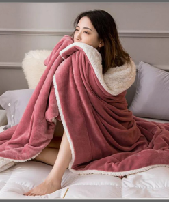 Double Layer Sherpa Throw Blanket