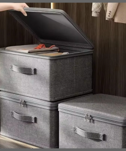 Foldable Fabric Storage Box with Lid