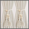 2pcs Nordic curtain straps, wooden bead weaving