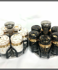 7pcs marble rotating spice jars