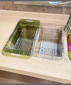 Multifunctional acrylic over the sink colander/drain basket