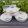 3Pcs Gold rimmed fish shaped Serving bowls