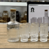 7Pcs Custom Vertical Decanter with Bamboo lid & 6pcs Highball Glassware with Gold Rim