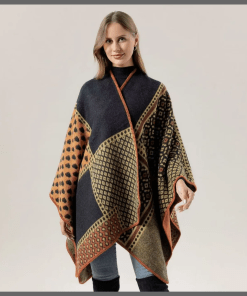 Women's geometric wrap shawl/poncho