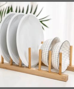 6 Slots Bamboo Plate Holder