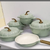 9Pcs Usfe pumpkin granite cookware set