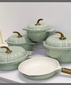9Pcs Usfe pumpkin granite cookware set
