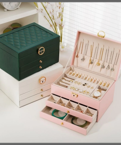 Multi-Layer Jewelry Storage Box Large Capacity Necklace \ Earrings Organizer Case