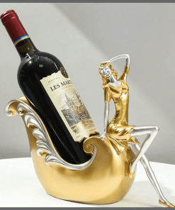 Creative Gold statue wine bottle holder