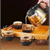 Heat resistant borosilicate glass 5in1 tea pot