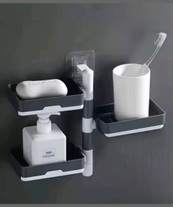3 layer wall mounted punch free soap dish Rotatable