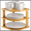 3 tier Corner bamboo kitchen storage spice rack