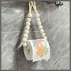 Creative natural wood beaded toilet paper roll holder