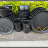 24Pcs Black dinner set