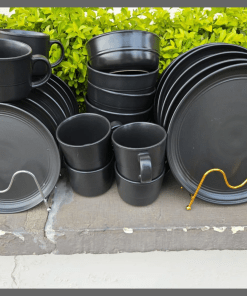 24Pcs Black dinner set