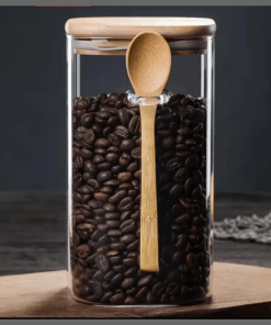 700ml Glass  jar with Bamboo lid & spoon