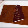 Leather passport card holder