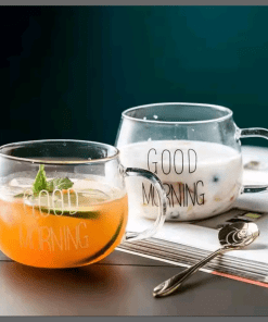 Sleek borosilicate glass heat resistant mug