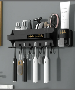 Wall Mounted Toothbrush Toothpaste Dispenser Set