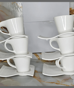 Cup and saucer wave white