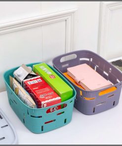 Multipurpose sundries storage basket with lid
