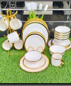 Dinner set 24 pc ring gold
