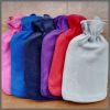 Hot water bottle with fleece cover