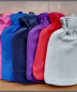 Hot water bottle with fleece cover