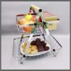 Bread basket 2 layer silver