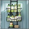 Drill-Free Bathroom Shelf Over Door Hanging Organizer Wall-Mounted Basket