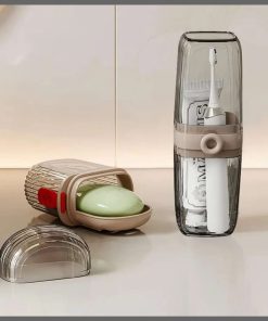 Portable Travel Soap Dish & Toothbrush Holder Set