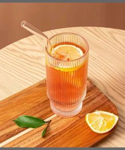 6Pcs Creative Ribbed Crystal Glass Tumblers