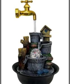 Multifunction indoor water fountain with LED lights