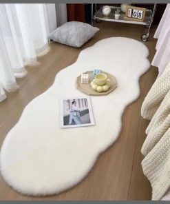 Rabbit fur faux decorative mats