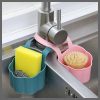 Kitchen Sink Drainer Basket Soap Sponge  Holder