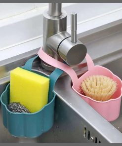 Kitchen Sink Drainer Basket Soap Sponge  Holder
