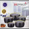 10 pc aluminium marble  cooker ware set