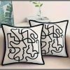 Modern Abstract Black and White Throw Pillow Cover