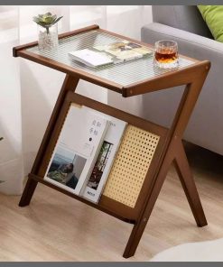 Rattan Side Table/ Bedside Table/Boho End Table