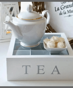 Wooden 9-Grids Tea Box