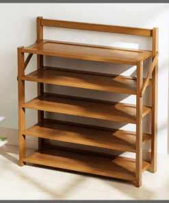 6 Tier foldable bamboo shoe rack