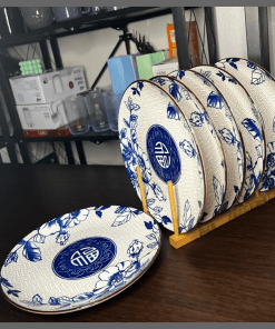 6Pcs Luxury blue dinner plate