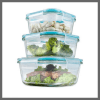 3in1 glass Preservation Bowls with air tight silicon covers