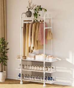 Clothing rack with wheels