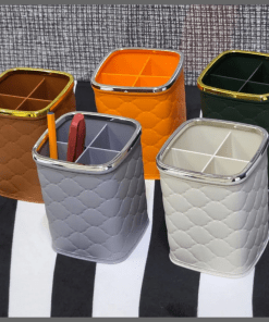 Elegant Quilted multi-section pen holder
