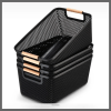 3 pcs set Mesh Plastic Storage Baskets with bamboo Handles