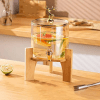 3.6L Bamboo base and glass lid Golden borosilicate beverage dispenser