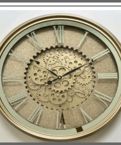 Luxurious Vintage wall clock with rotating gears
