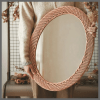 Modern Oval Rattan  Bamboo Decorative Mirror
